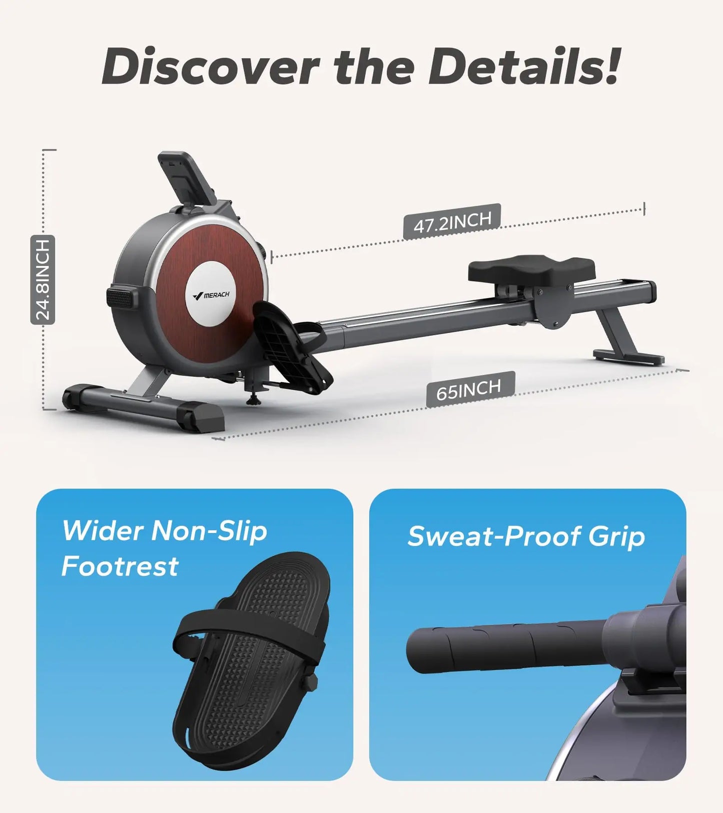 MERACH Rowing Machine Magnetic Rower Machine