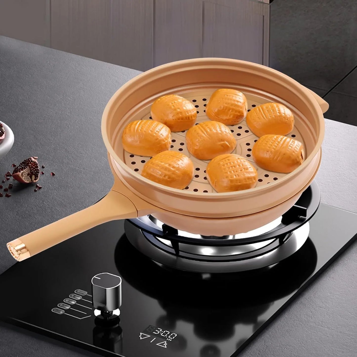 Micro Pressure Cooker with Steamer Basket,