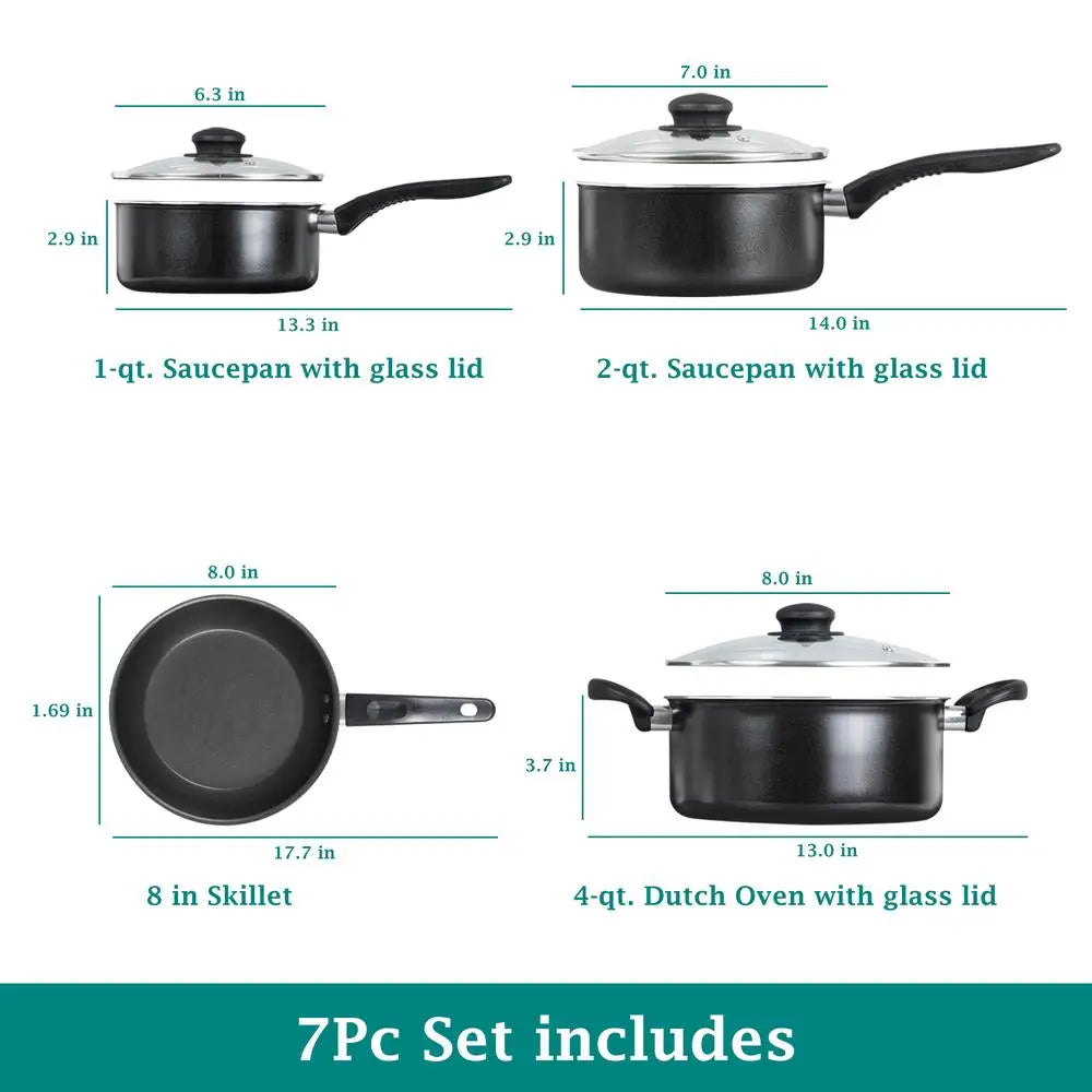 7-Piece Nonstick Aluminum Cookware Set
