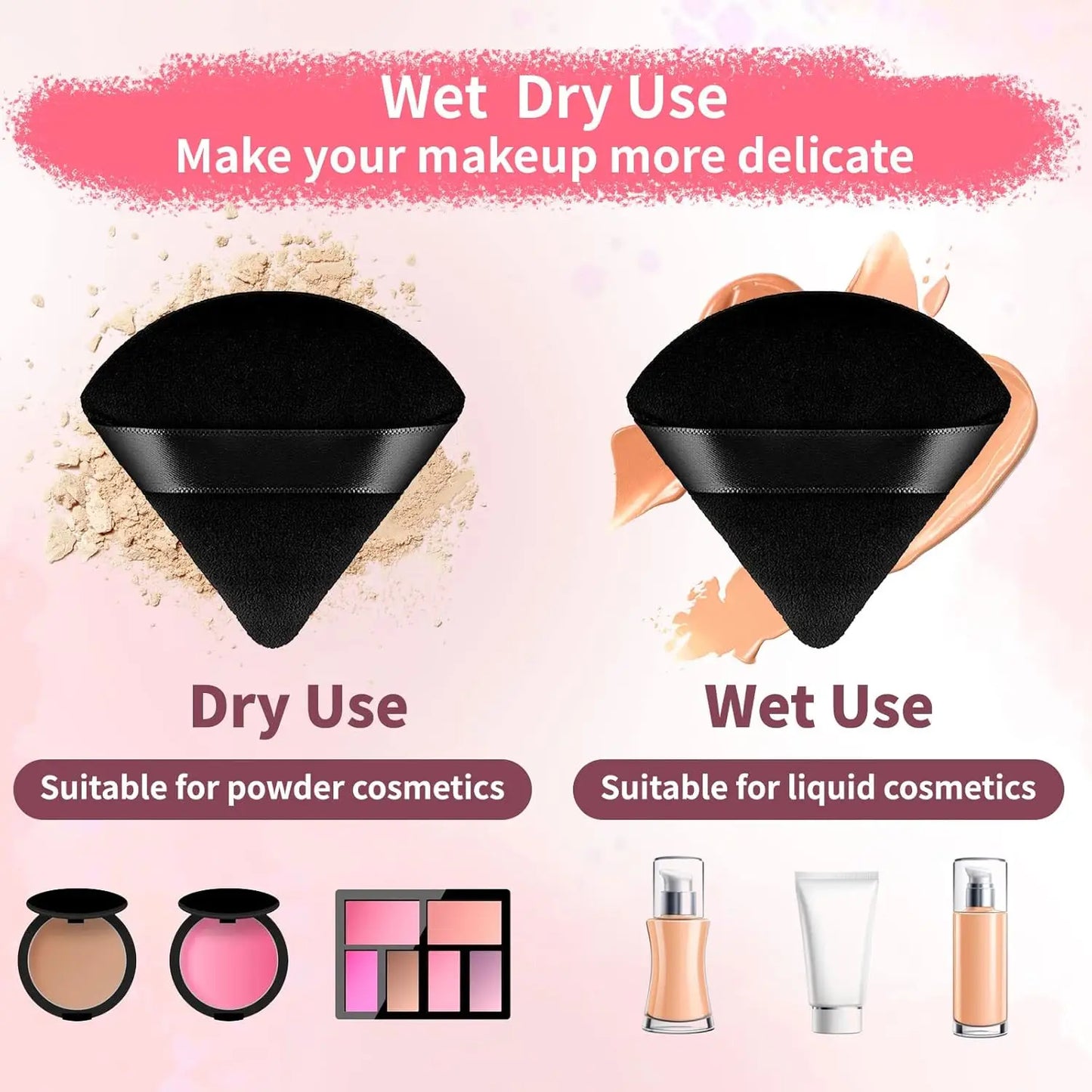150 Pcs Powder Puff Face Soft Triangle Makeup