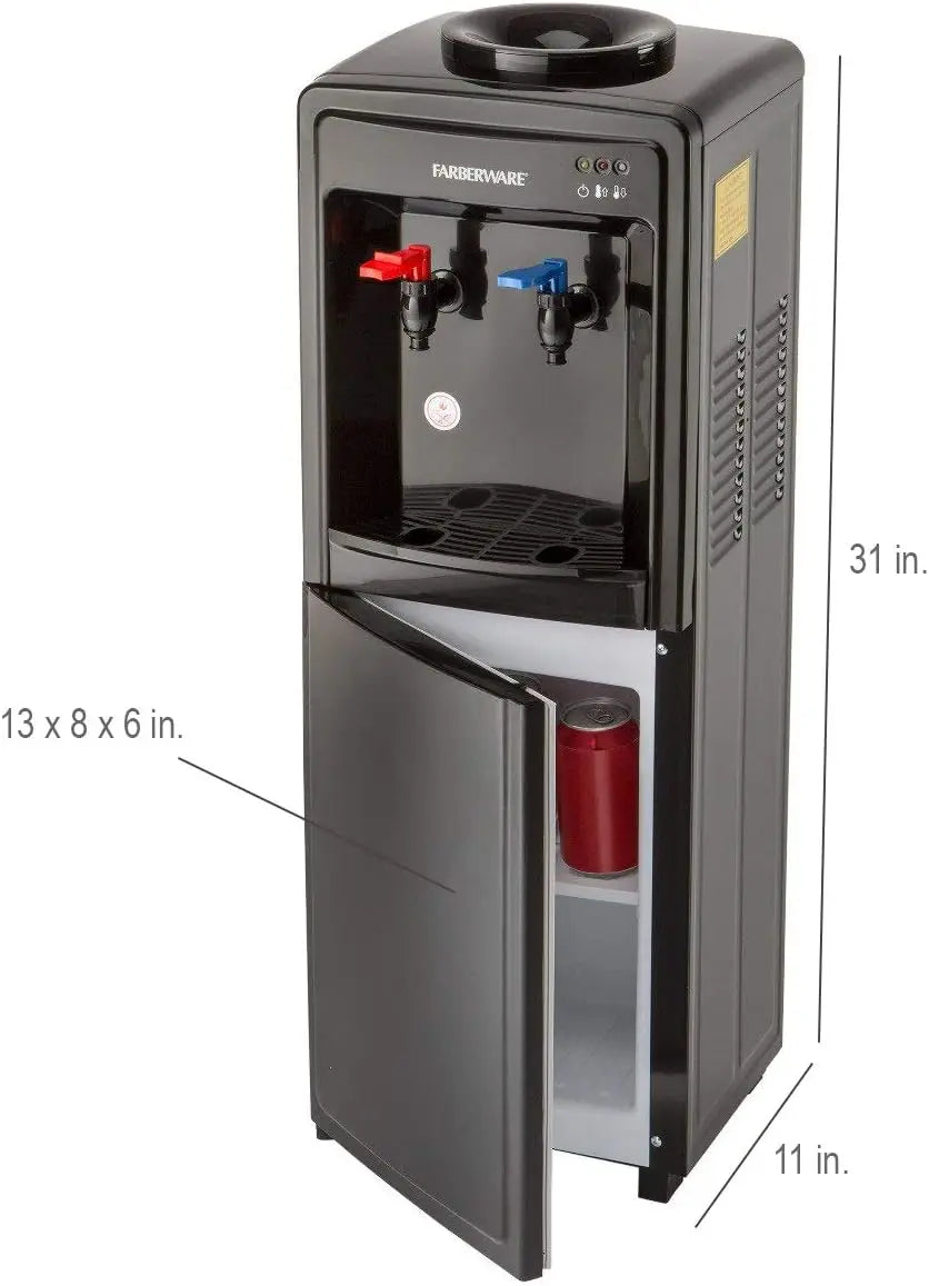Freestanding Hot and Cool Water Cooler Dispenser, Black