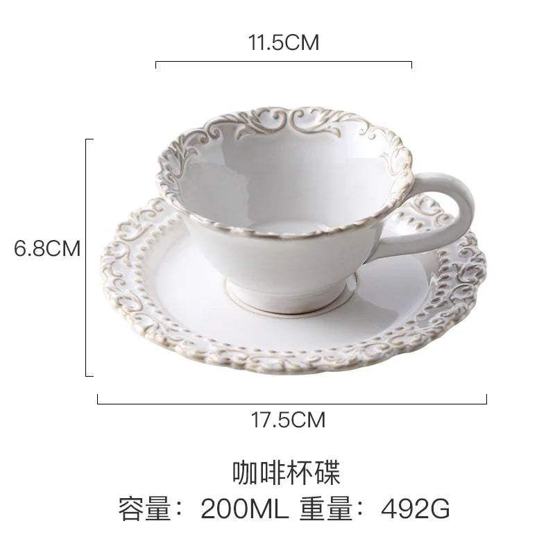 Vintage Embossed Palace Style Ceramic Tableware