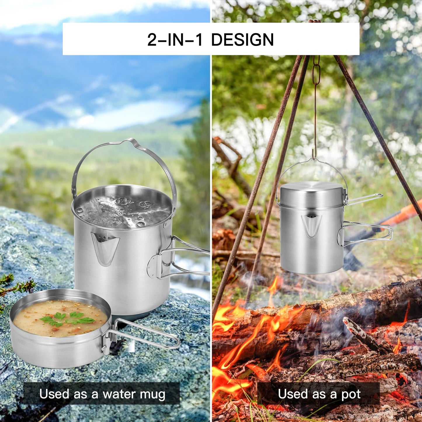 1L Stainless Steel Cooking Kettle