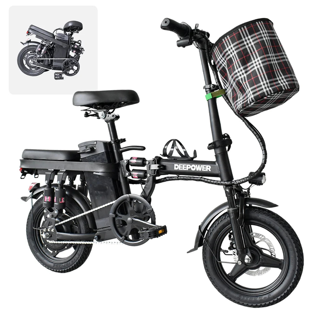 IDOTATA 48V 10Ah Foldable Electric Bike Throttle,400W Motor Electric Bicycle for Adults, Mini Ebike for Urban Commuter Man Woman