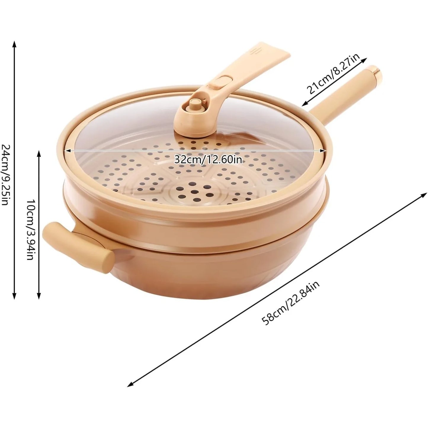 Micro Pressure Cooker with Steamer Basket,