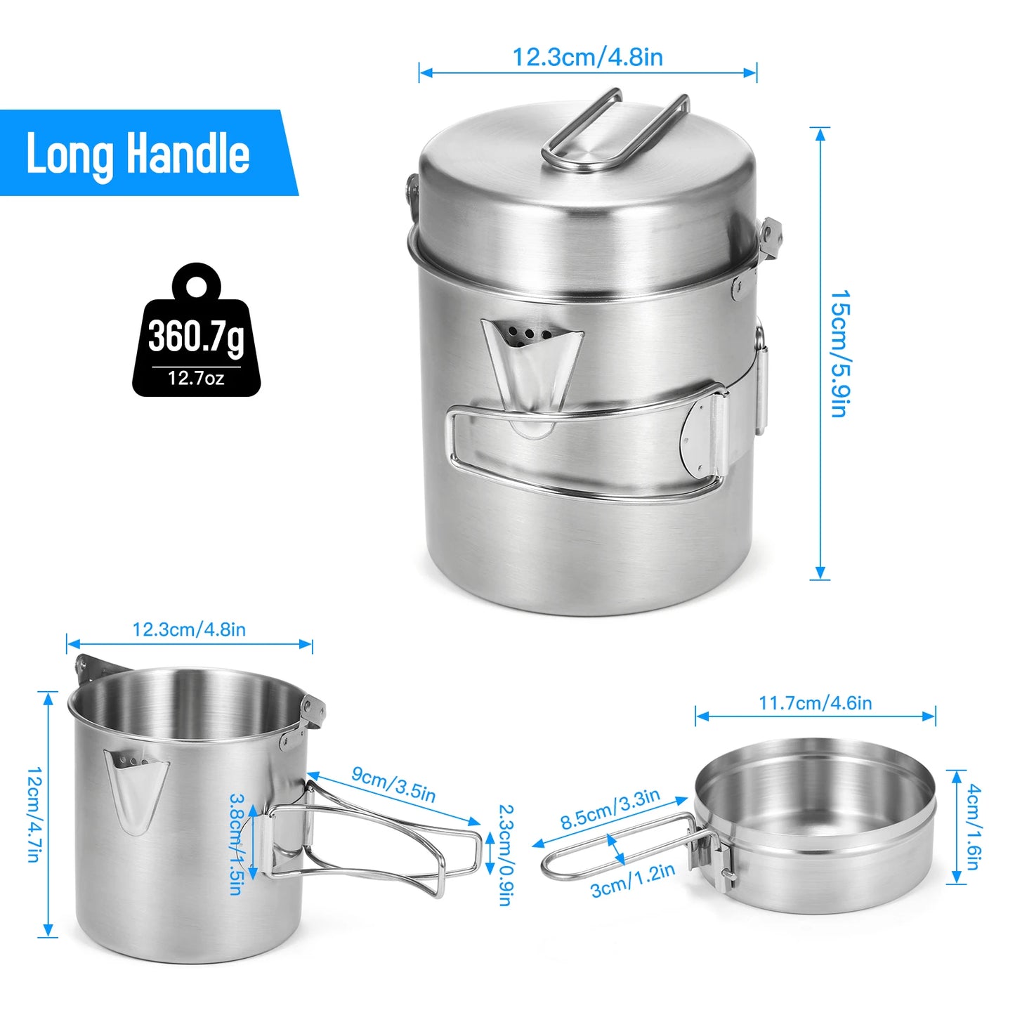 1L Stainless Steel Cooking Kettle