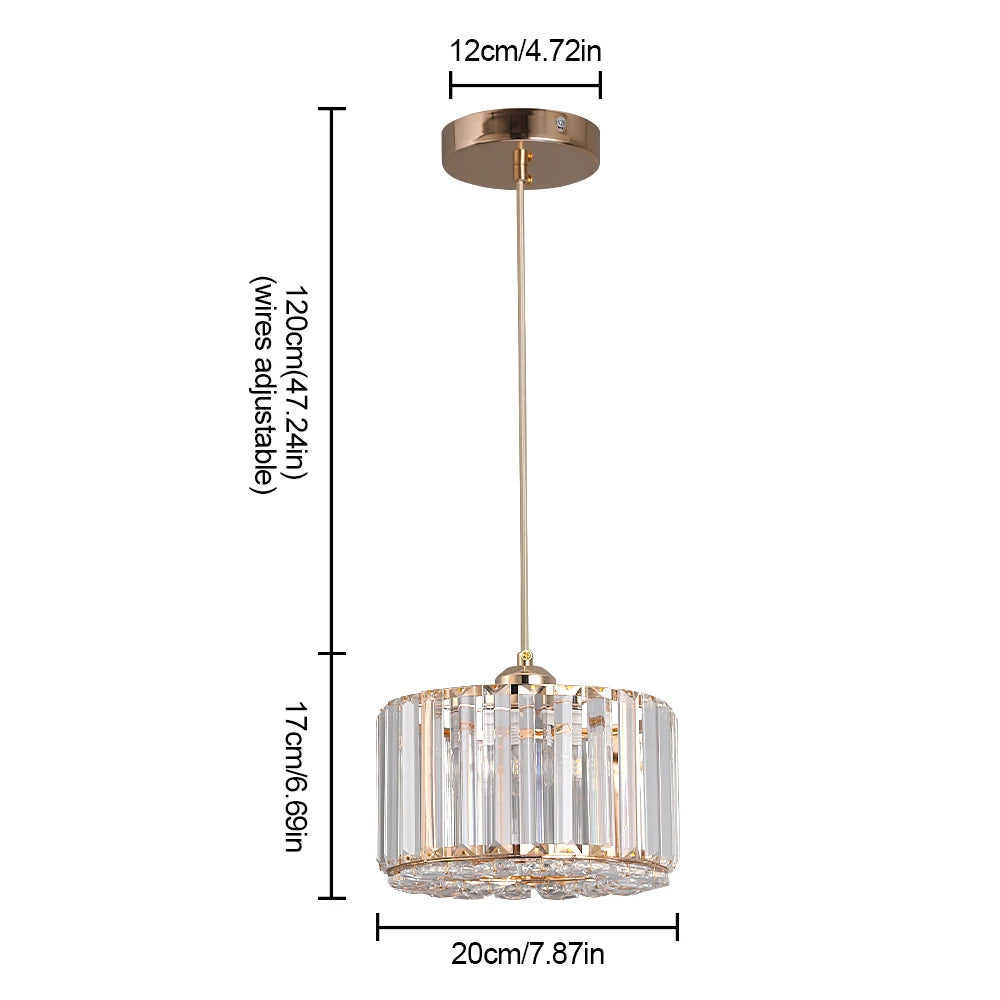 Gold/Black Crystal Pendant Light