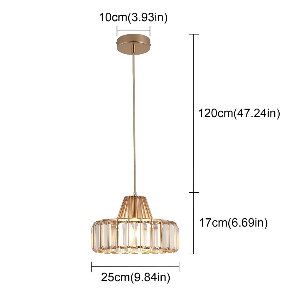 Gold/Black Crystal Pendant Light