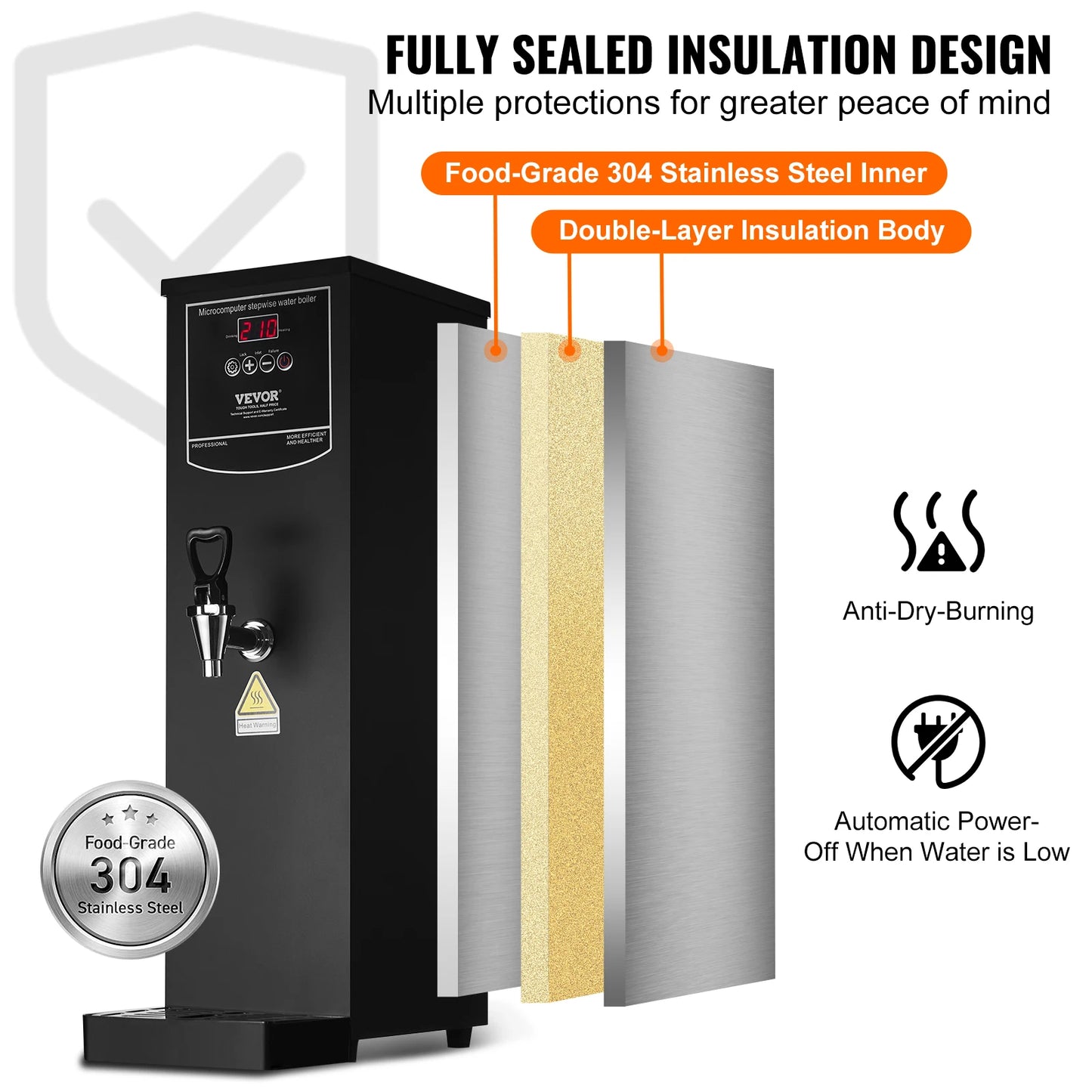 VEVOR 10 15 20 L Commercial Hot Water Dispenser