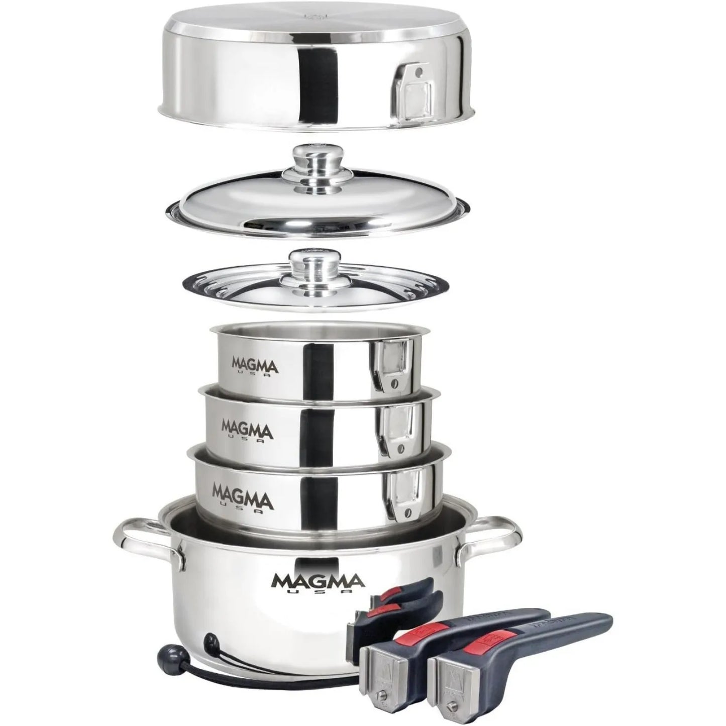 10Piece Gourmet Nesting Stainless Steel Cookware Set