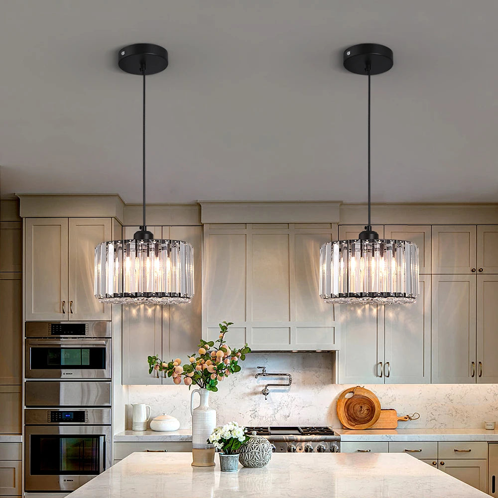Gold/Black Crystal Pendant Light