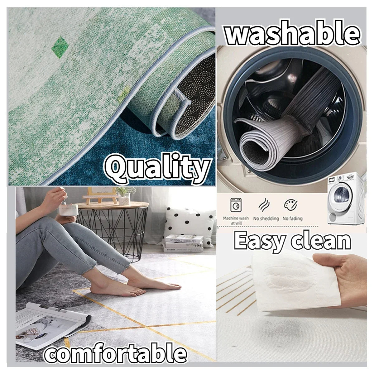 European Luxury Hall Corridor Carpet Non-slip Washable