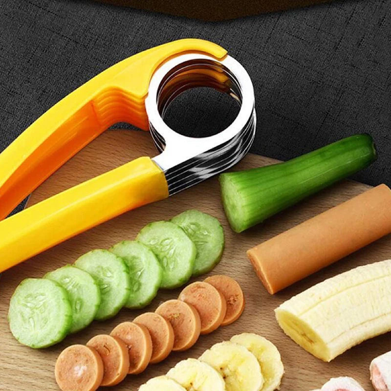 2Pcs/Pack Stainless Steel Slicer Banana Cucumber Carrot