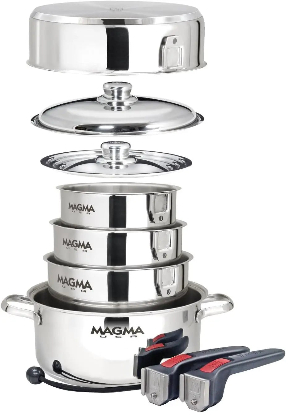 10Piece Gourmet Nesting Stainless Steel Cookware Set