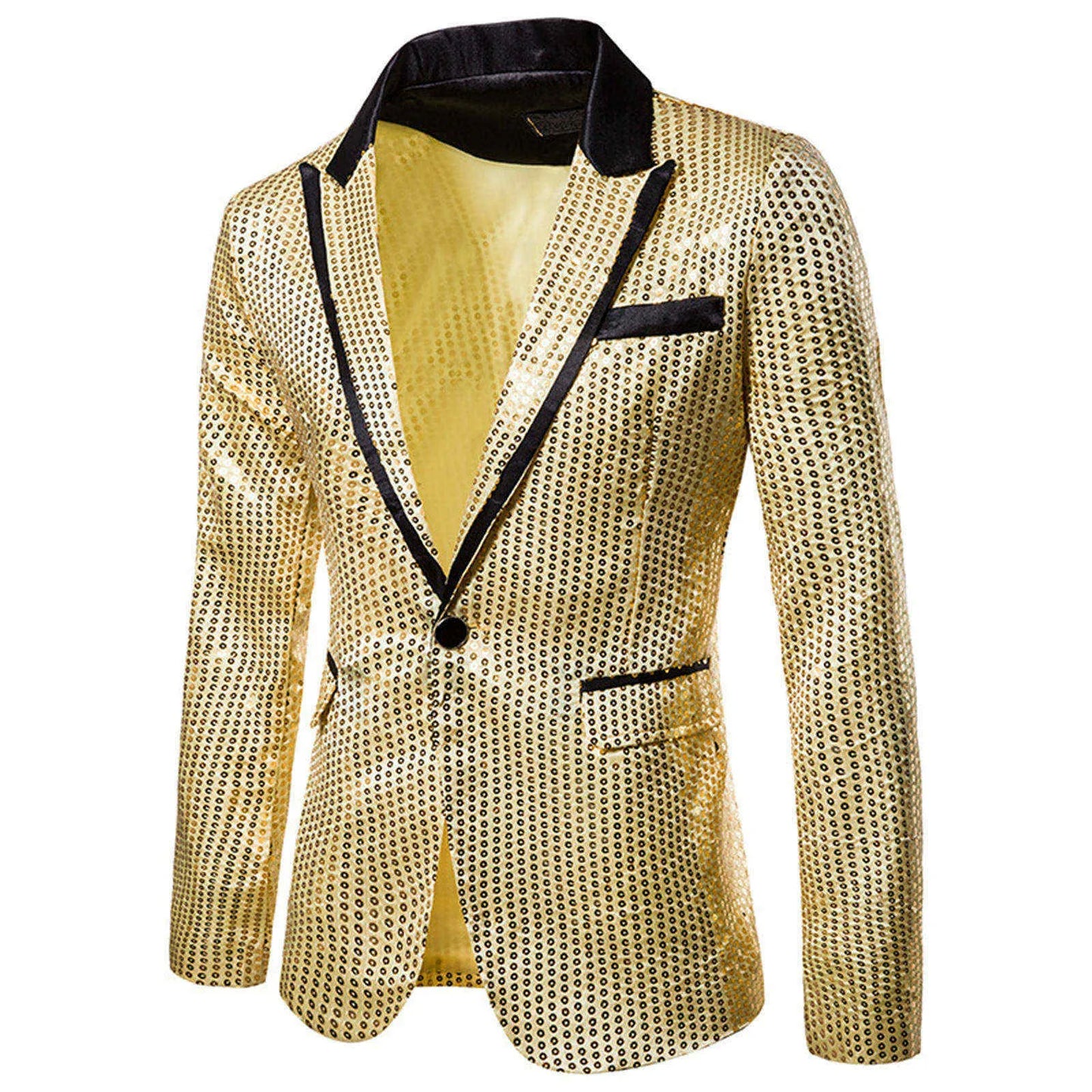 Shiny Shawl Collar Sequins Blazer Jacket for Men