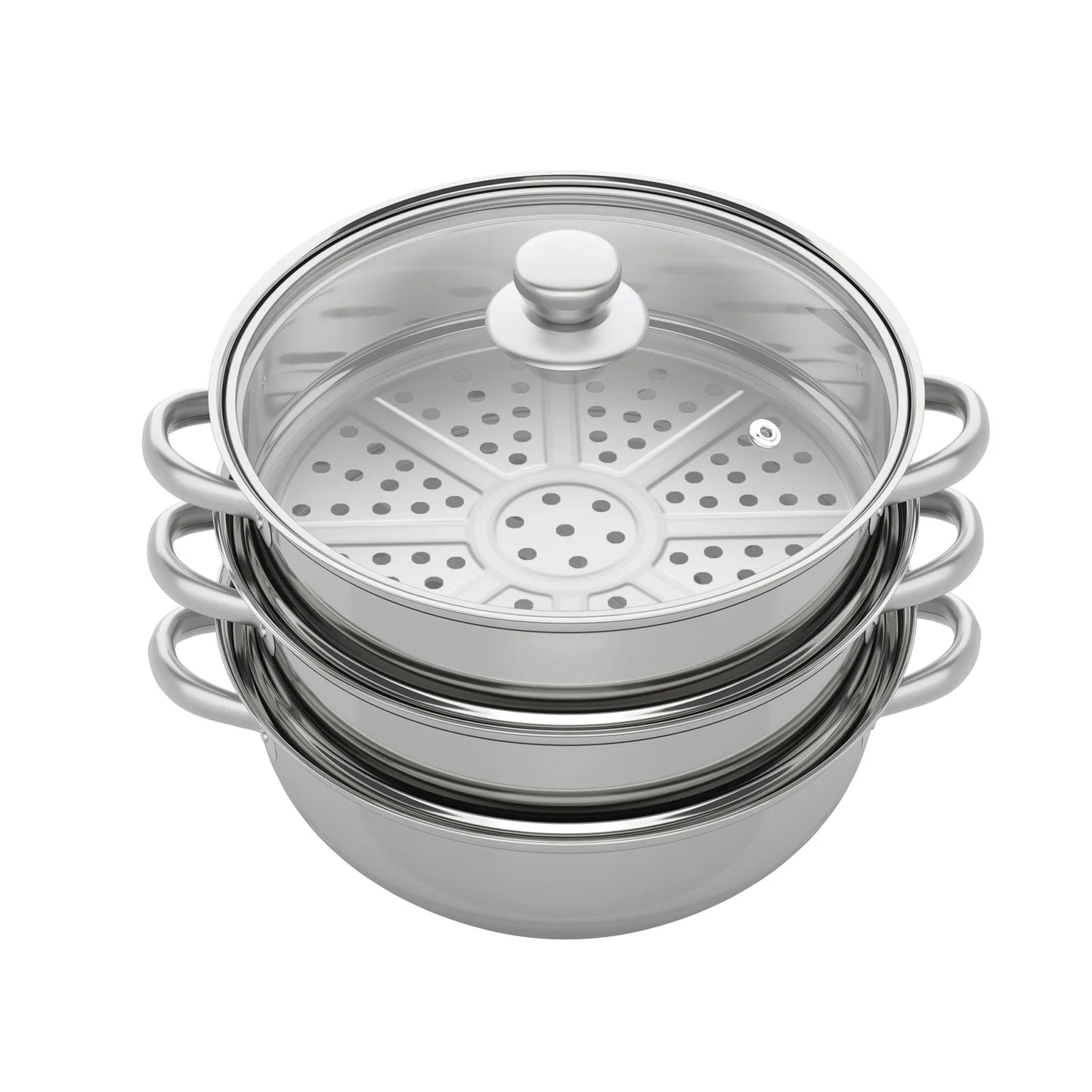3-Tier Stainless Steel Steamer 11 Inch Diameter