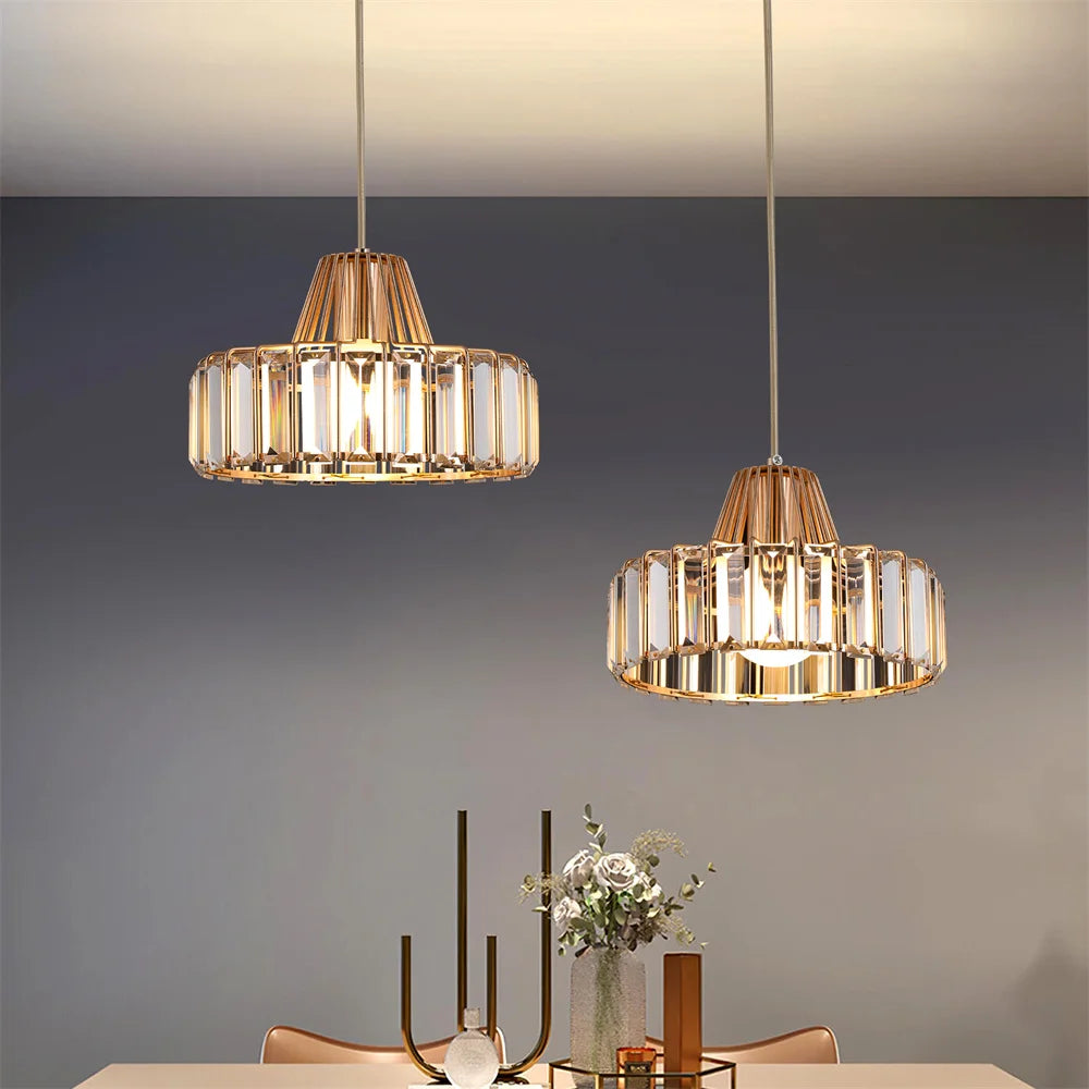 Gold/Black Crystal Pendant Light