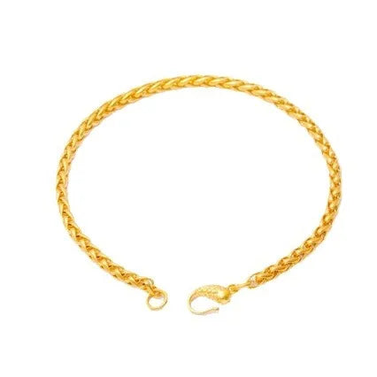 Boutique AU999 gold bracelet interlocking wheat ear bracelet 24K pure gold light luxury fashion all-match real gold hand jewelry