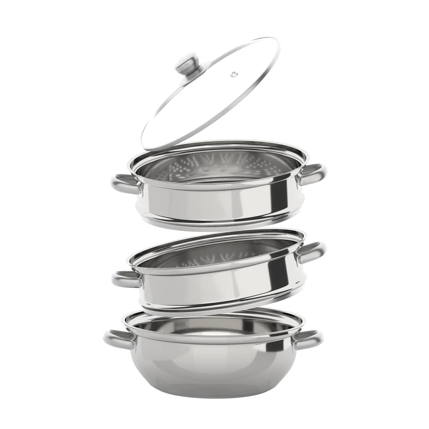 3-Tier Stainless Steel Steamer 11 Inch Diameter