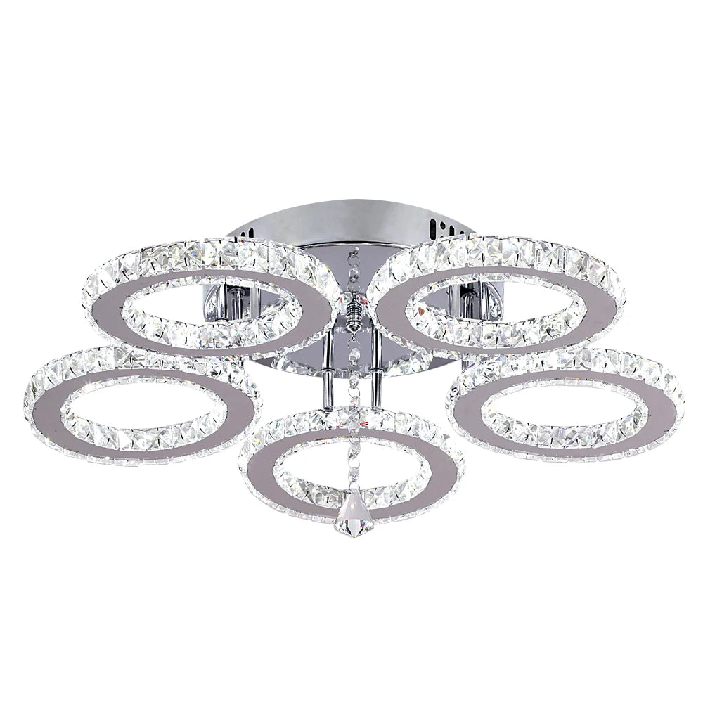 Modern Crystal Chandelier with Ceiling Light