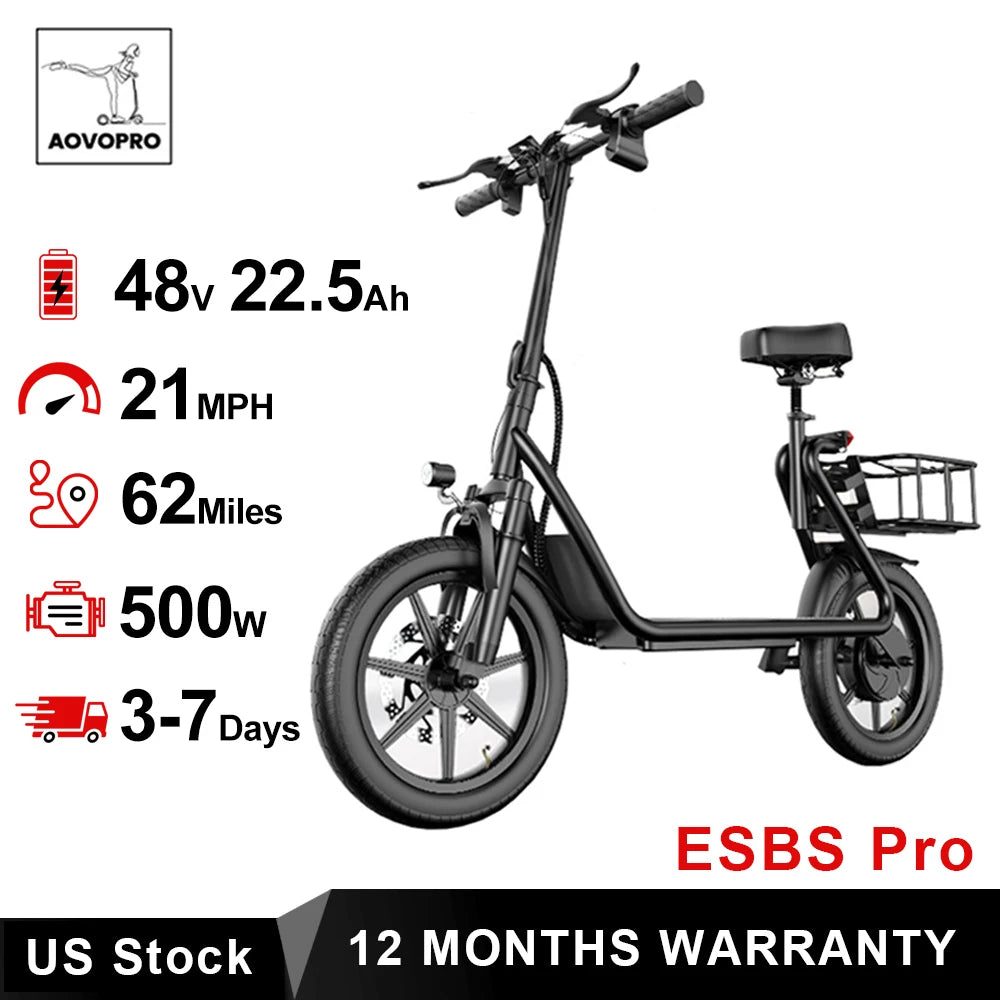 AOVOPRO 500W Electric Bicycle