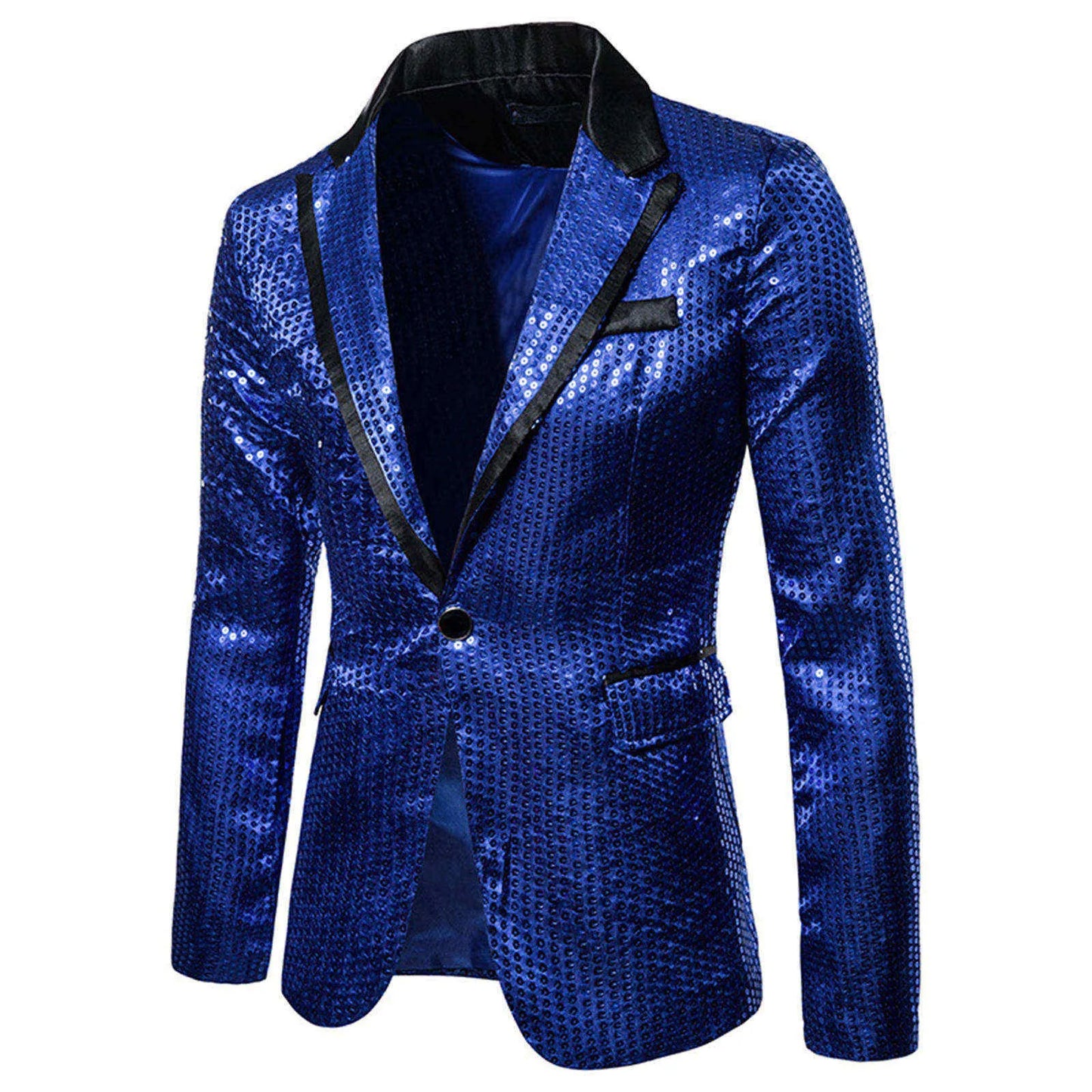 Shiny Shawl Collar Sequins Blazer Jacket for Men