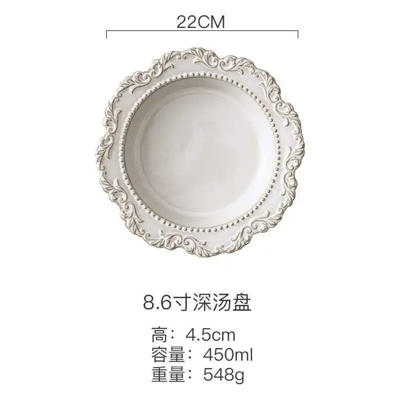 Vintage Embossed Palace Style Ceramic Tableware