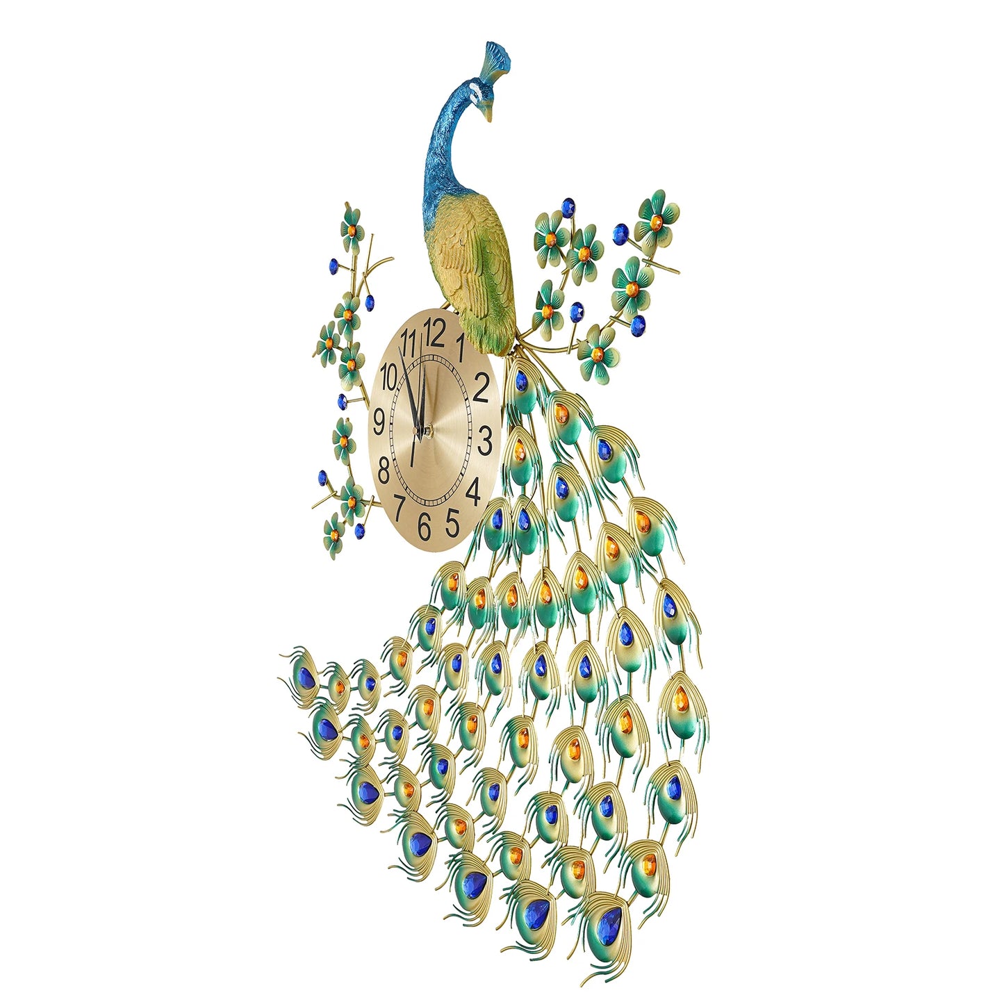 3D European Style Peacock Hanging Clock Wall-mounted