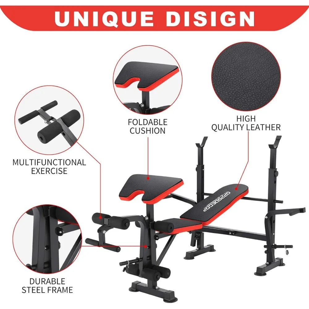 Weight Bench Set with Adjustable Workout Bench