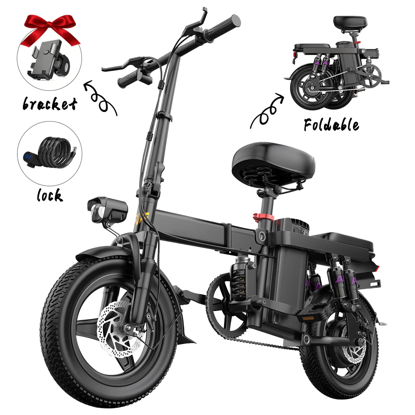 740W electric bicycle, suitable for adults,