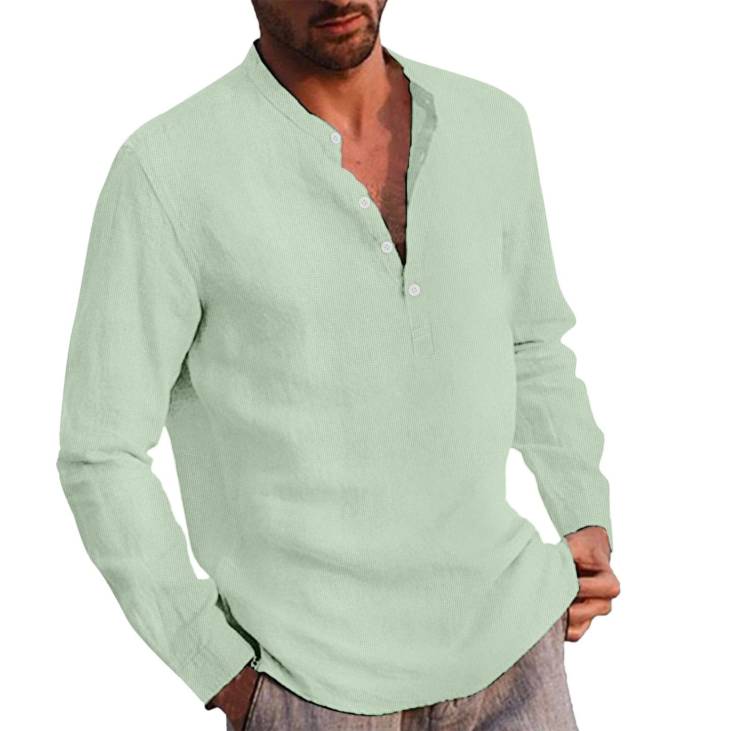 2025 New Spring Autumn Men Waffle Shirt