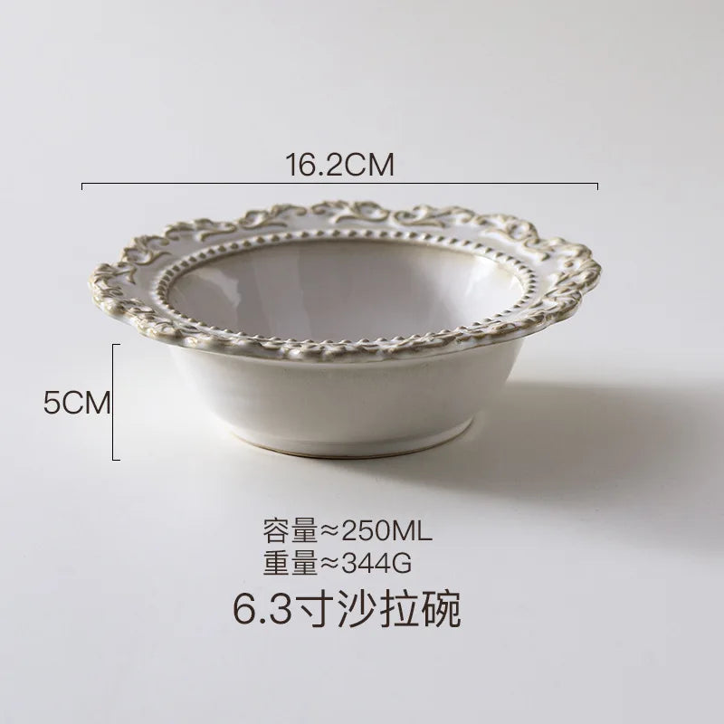 Vintage Embossed Palace Style Ceramic Tableware
