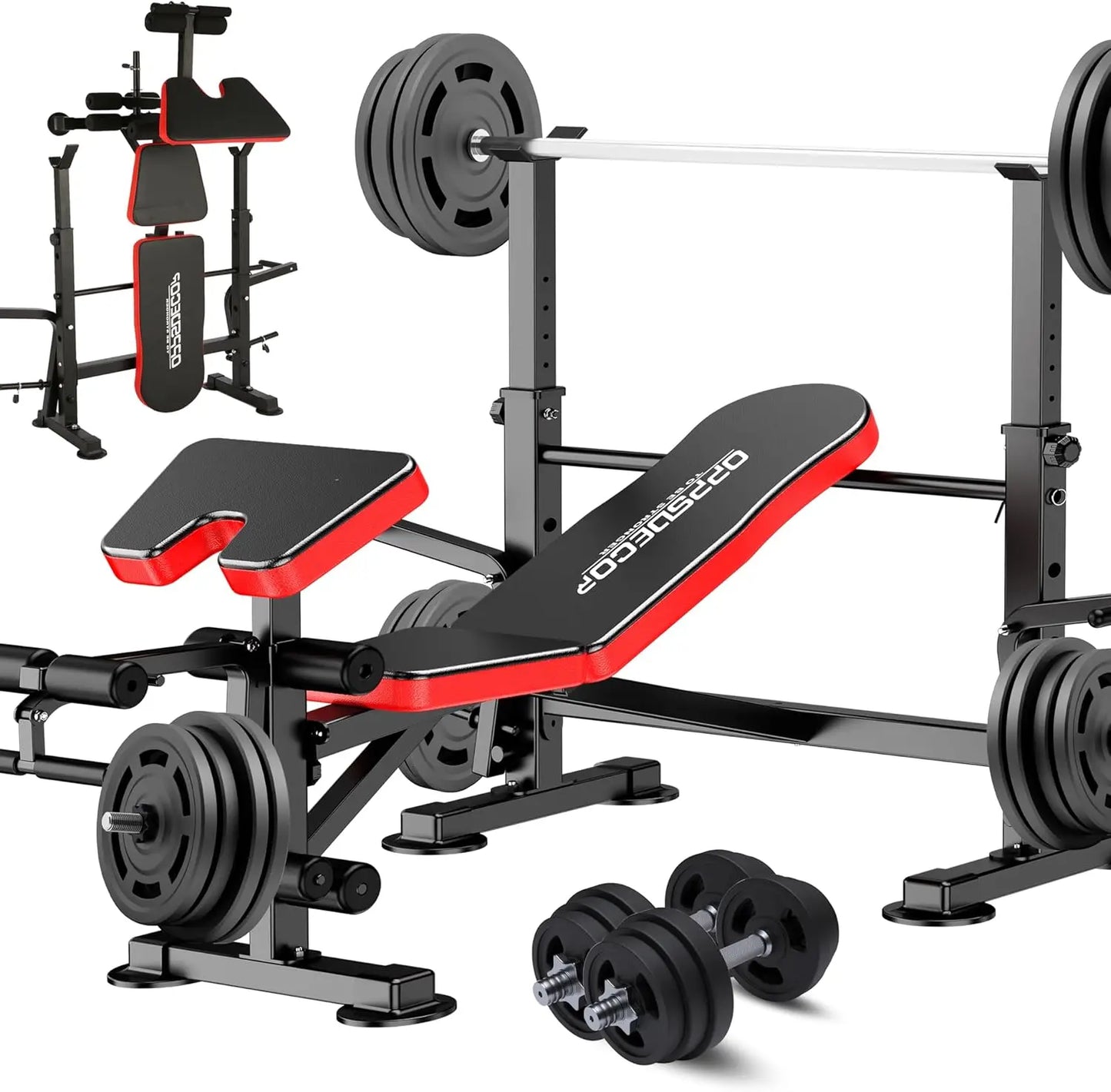 Weight Bench Set with Adjustable Workout Bench