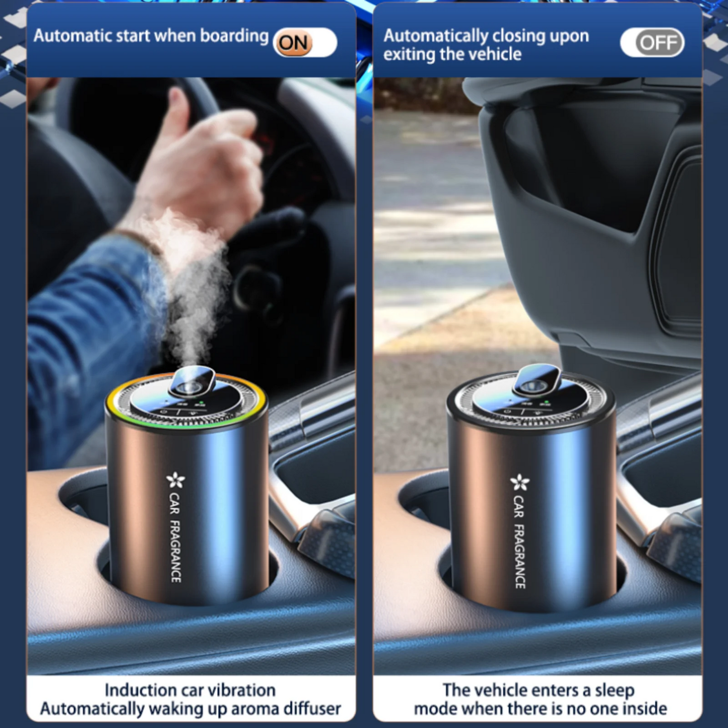 Smart Car Air Freshener with Essential Oil Diffuser