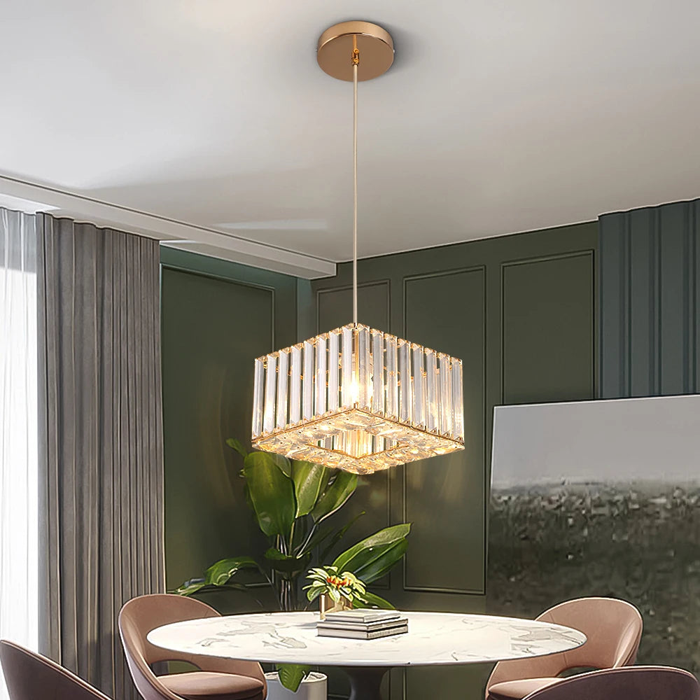 Gold/Black Crystal Pendant Light