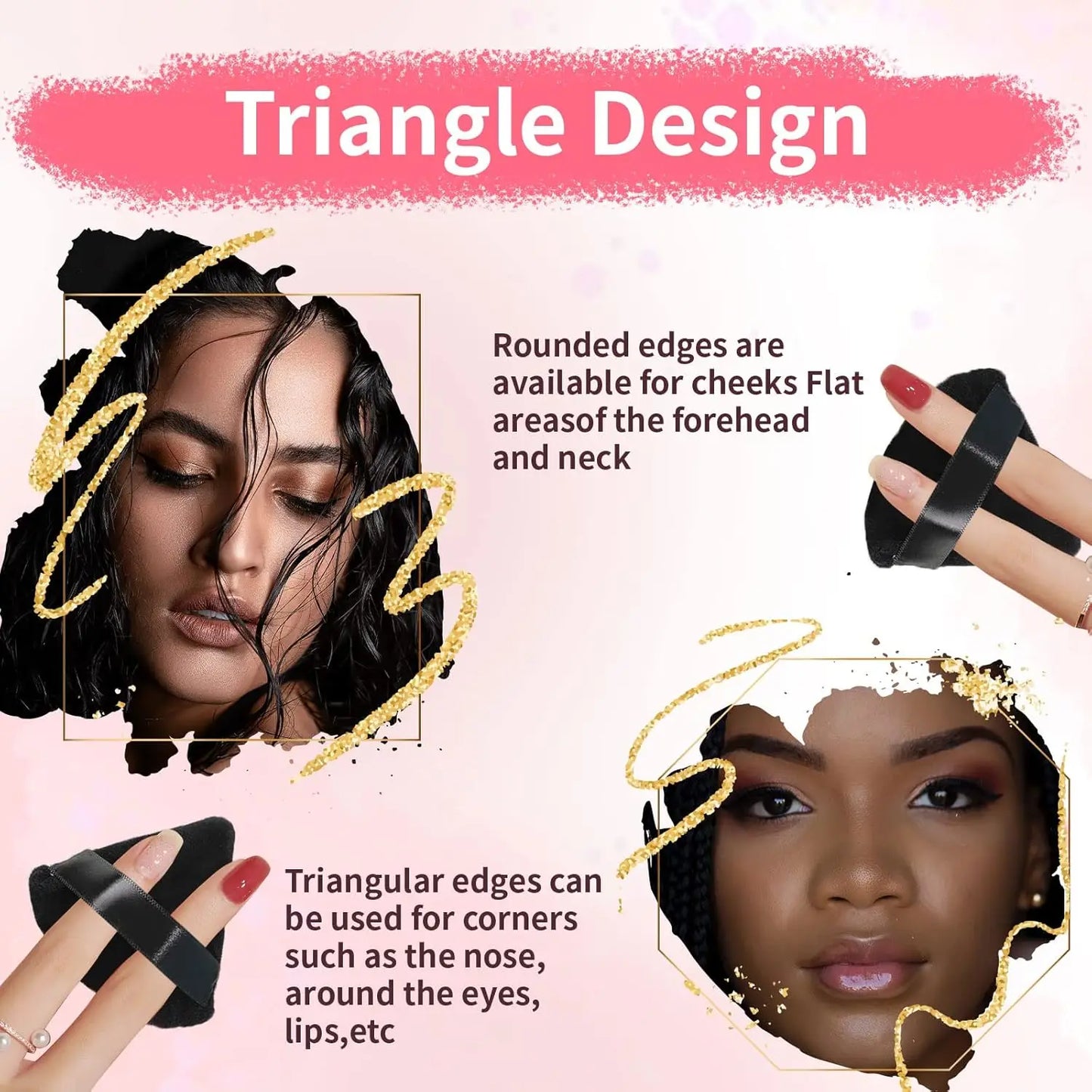 150 Pcs Powder Puff Face Soft Triangle Makeup