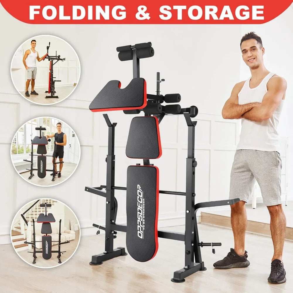 Weight Bench Set with Adjustable Workout Bench