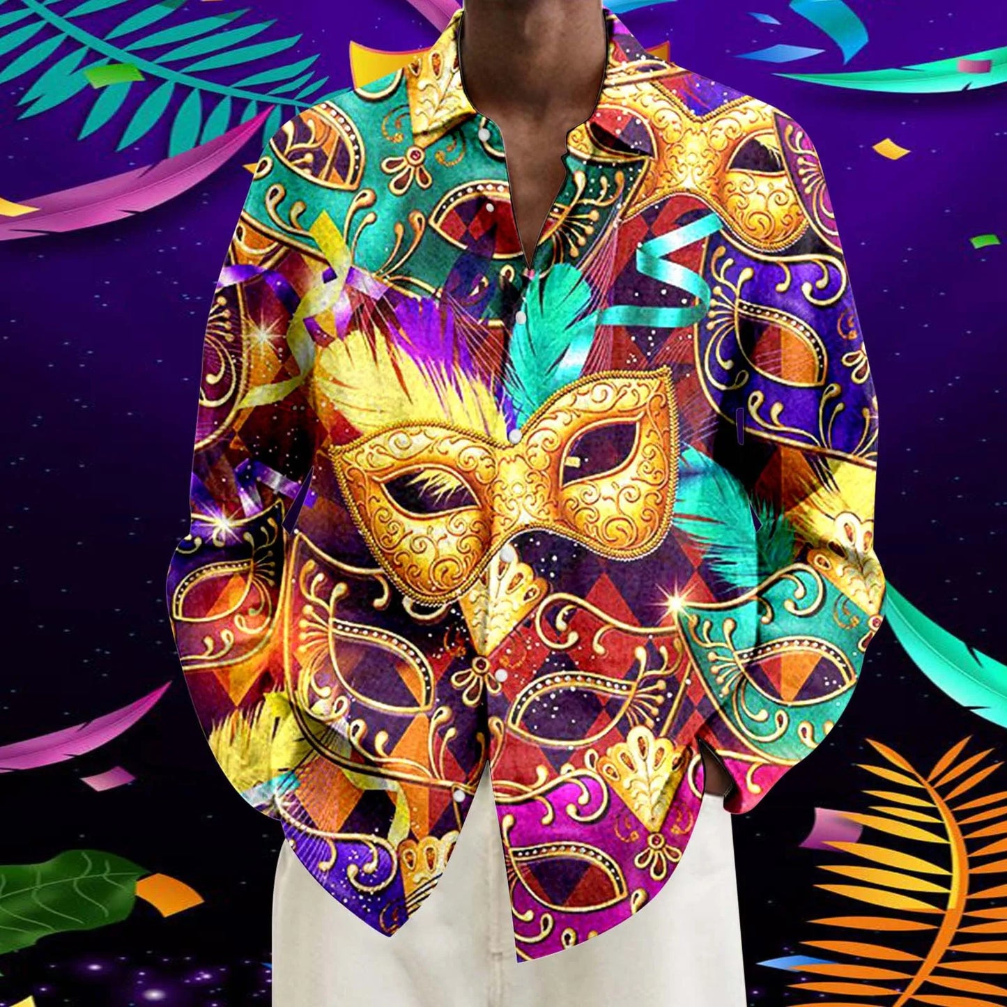 New Fashion Men's Mardi Gras Shirt