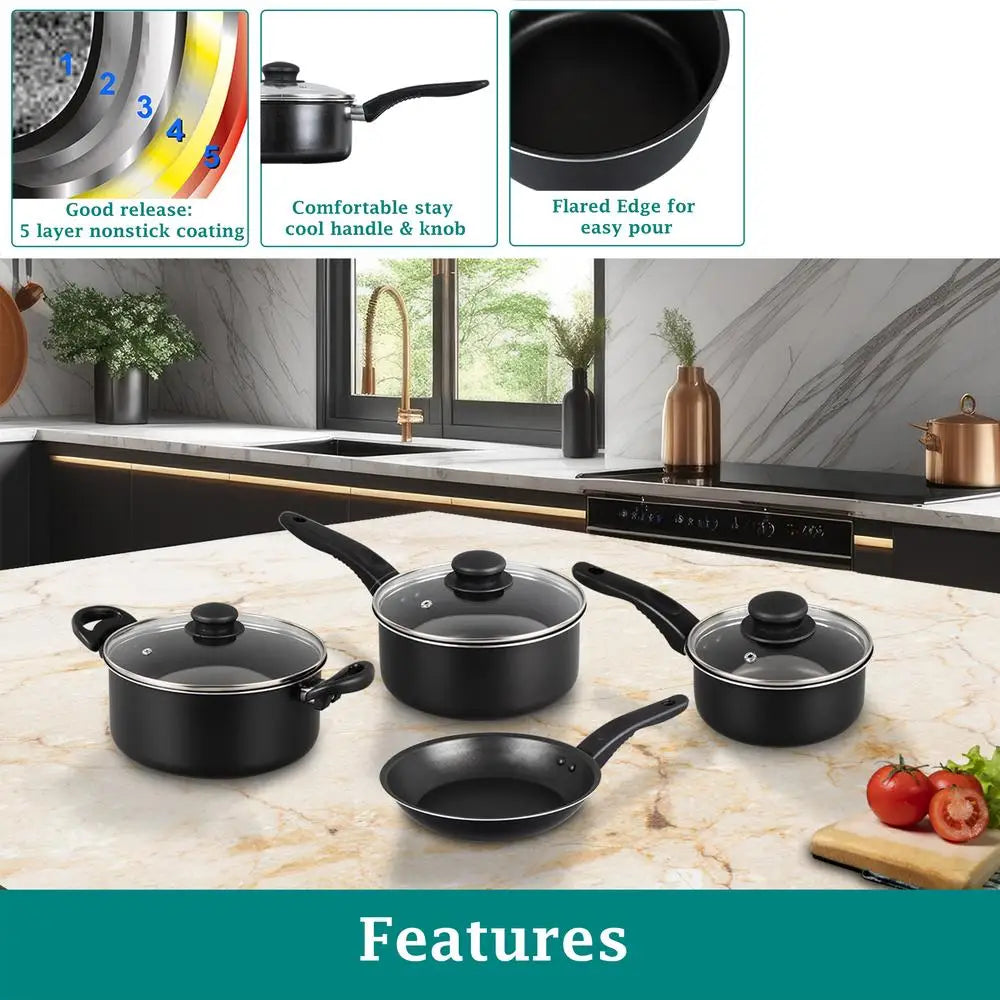 7-Piece Nonstick Aluminum Cookware Set