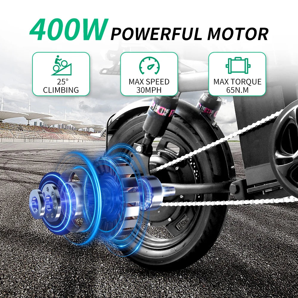 IDOTATA 48V 10Ah Foldable Electric Bike Throttle,400W Motor Electric Bicycle for Adults, Mini Ebike for Urban Commuter Man Woman
