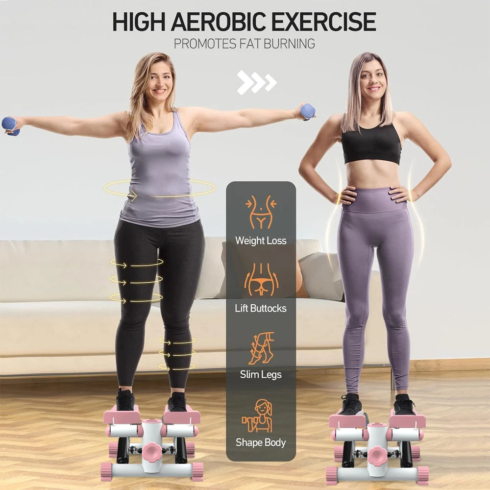 Mini stepper with resistance band,