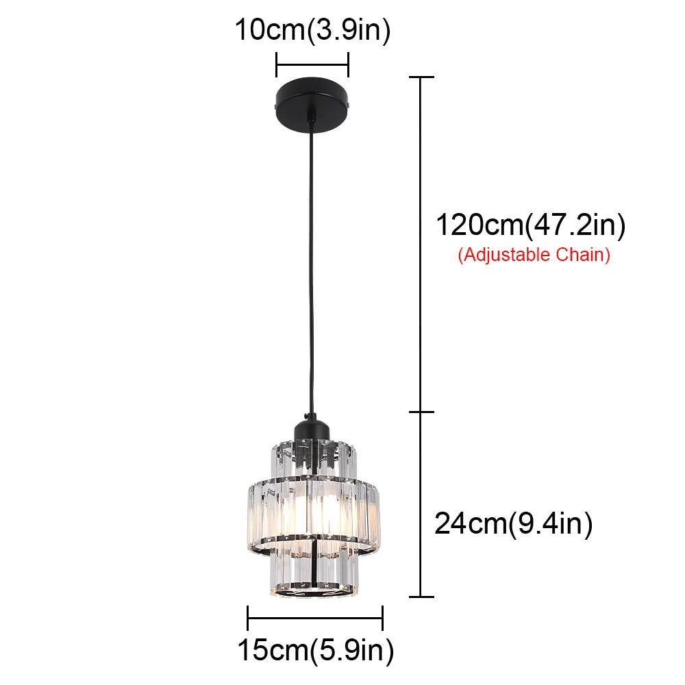 Gold/Black Crystal Pendant Light