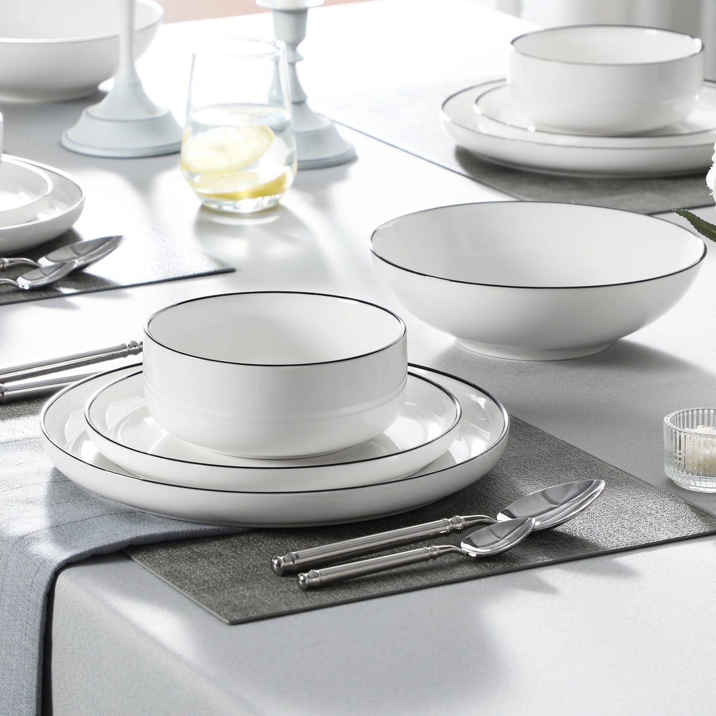 MALACASA 24/48Piece Ceramic Plates