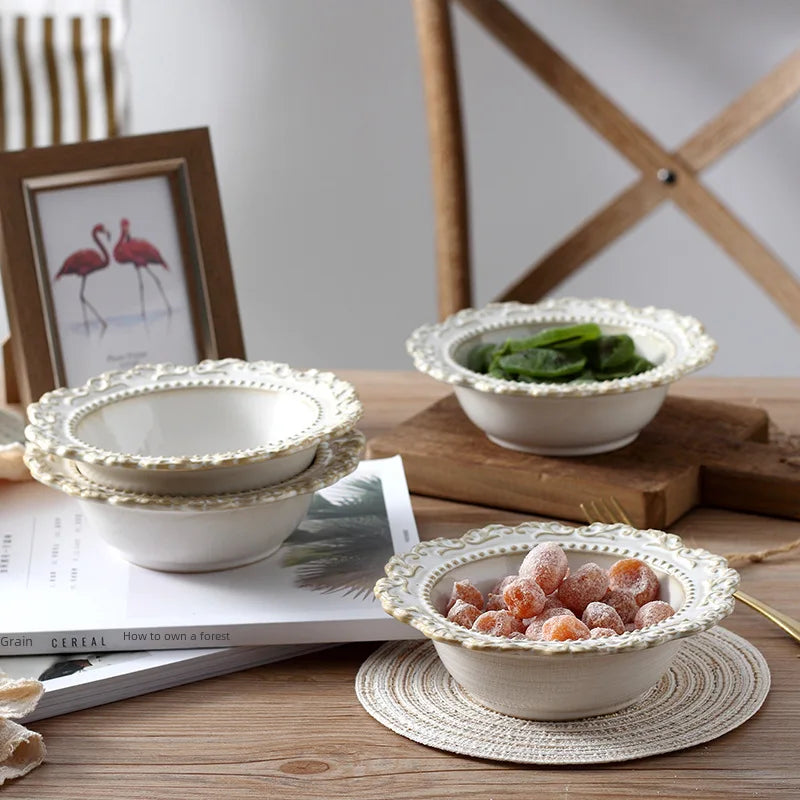Vintage Embossed Palace Style Ceramic Tableware