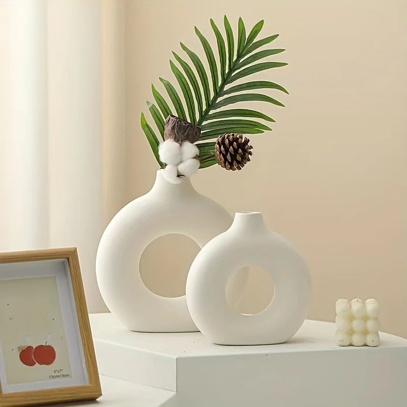 White Ceramic Vases for Modern Home Decor