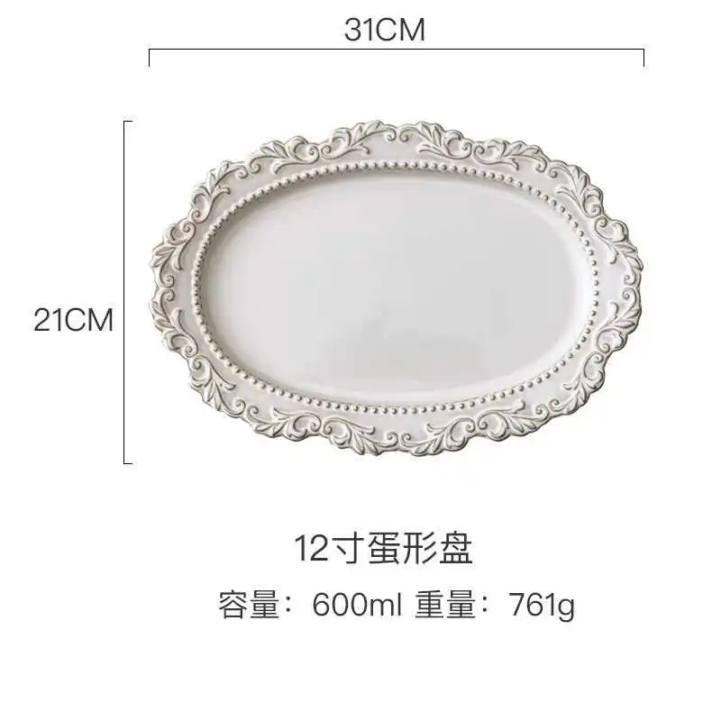Vintage Embossed Palace Style Ceramic Tableware