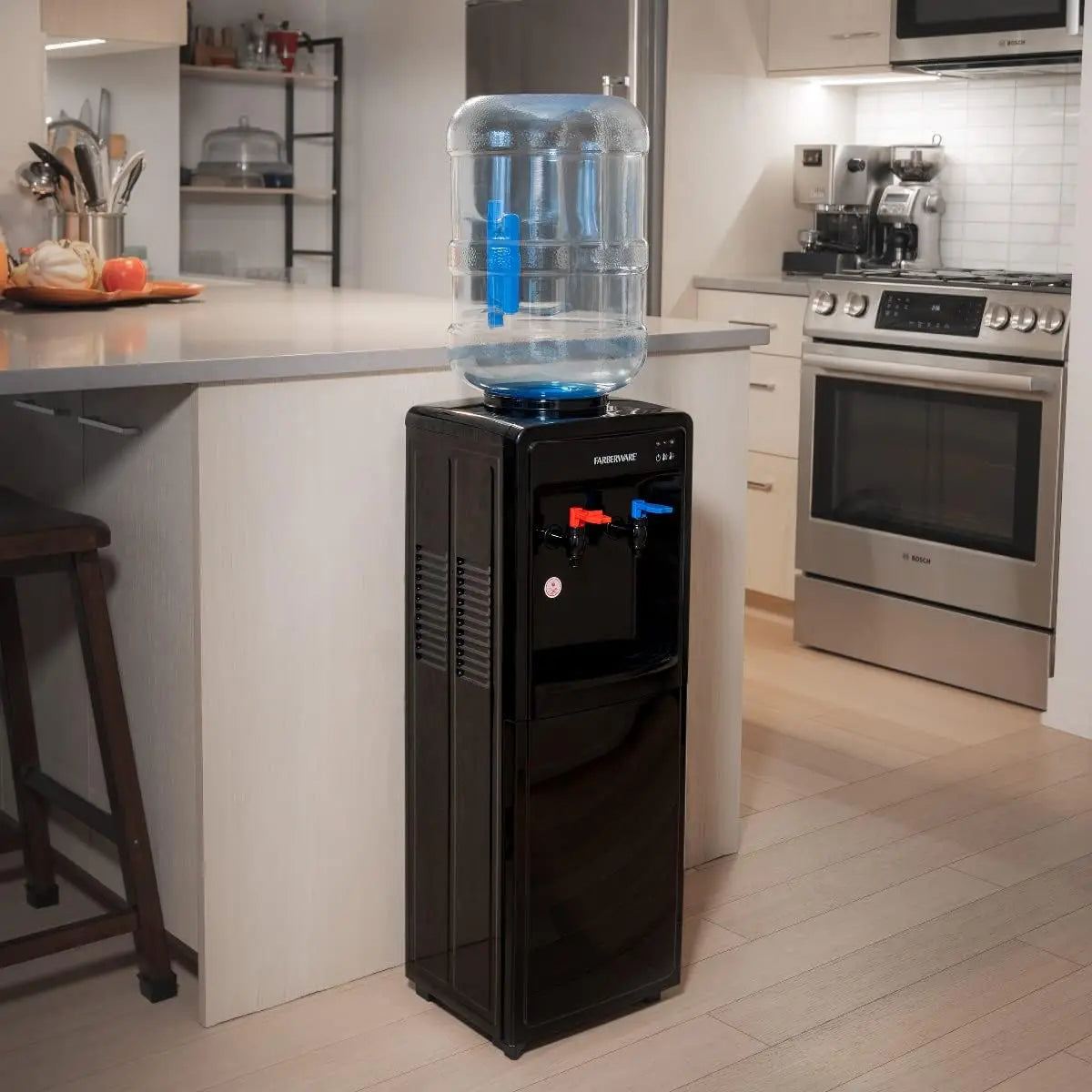 Freestanding Hot and Cool Water Cooler Dispenser, Black