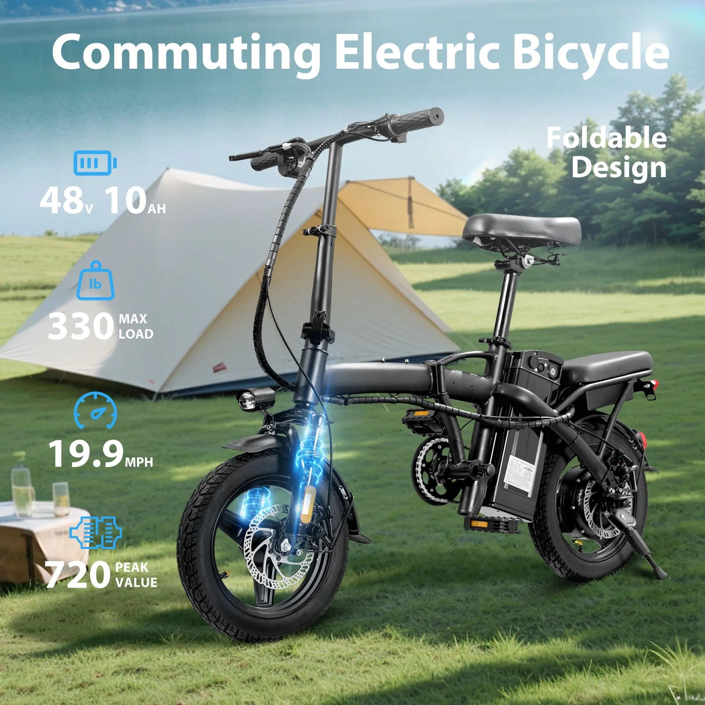 400W motor adult electric bicycle, foldable
