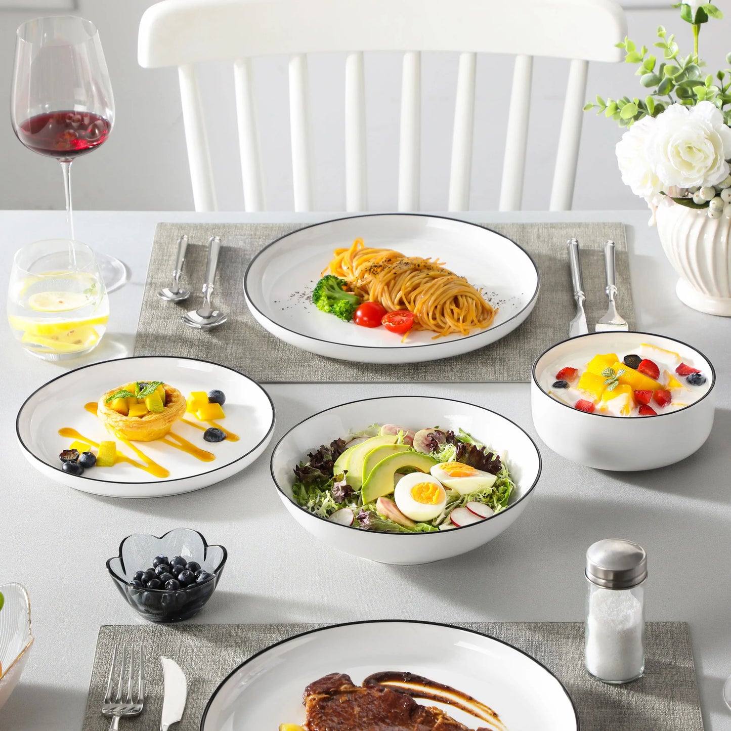 MALACASA 24/48Piece Ceramic Plates