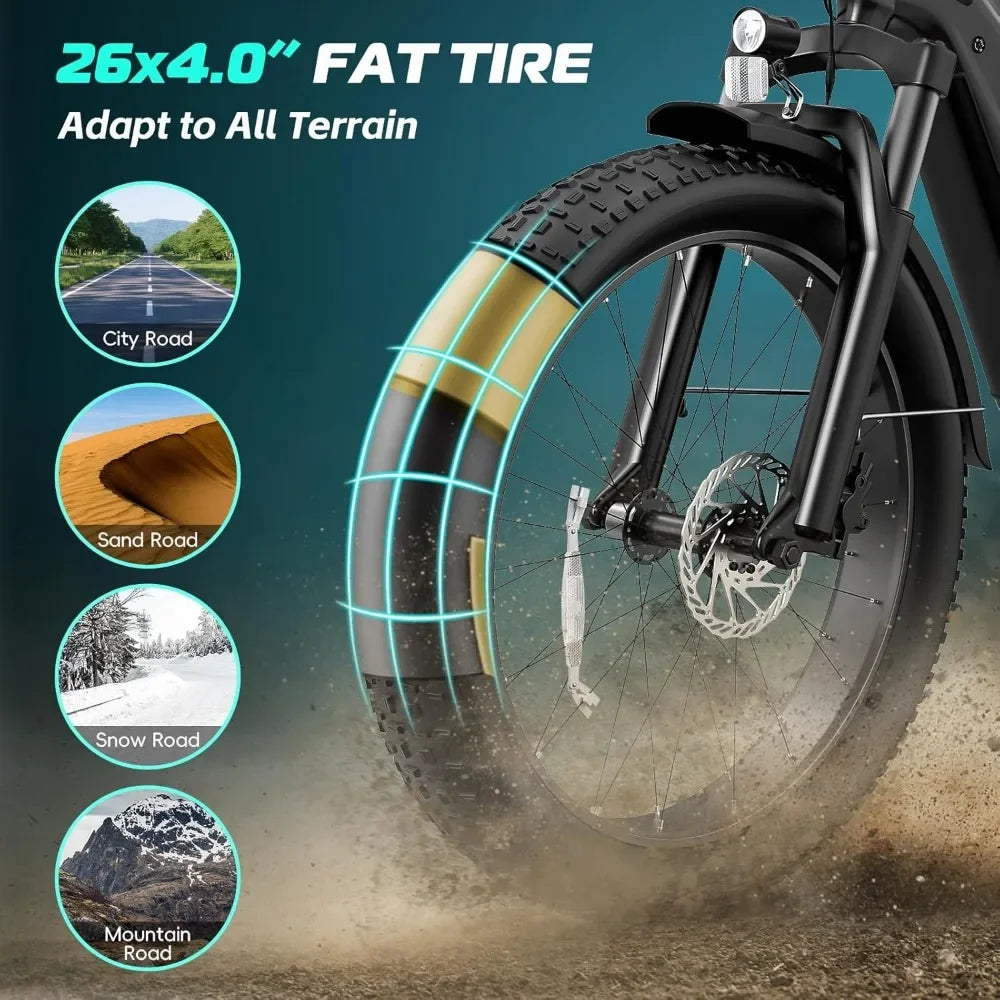Electric Bike for Adults, 26 x 4.0 Fat Tire